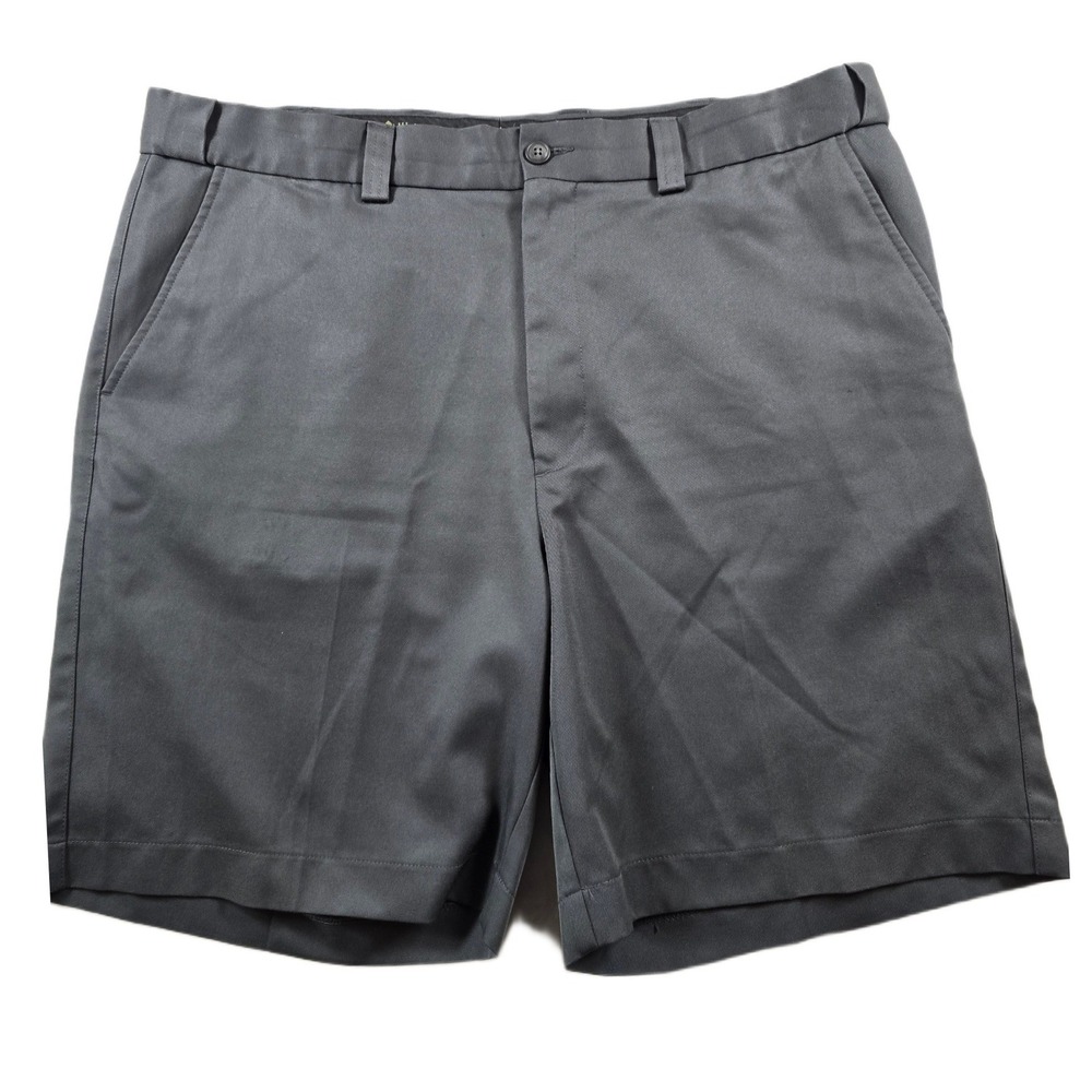 Oak Hill Dress Shorts Mens 42 Gray Flat Front Classic Fit Business